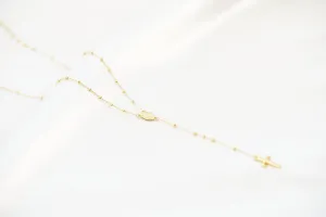 14k Graceful Devotion – Thin Rosary Crafted in Pure Gold