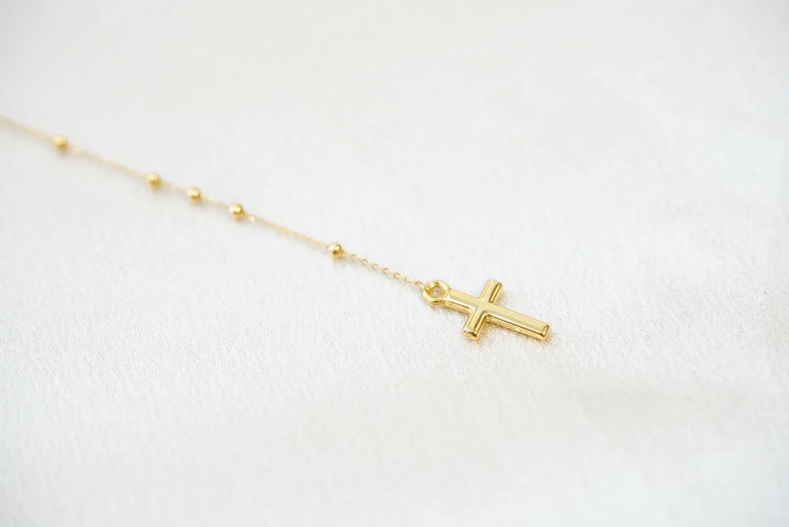 14k Graceful Devotion – Thin Rosary Crafted in Pure Gold