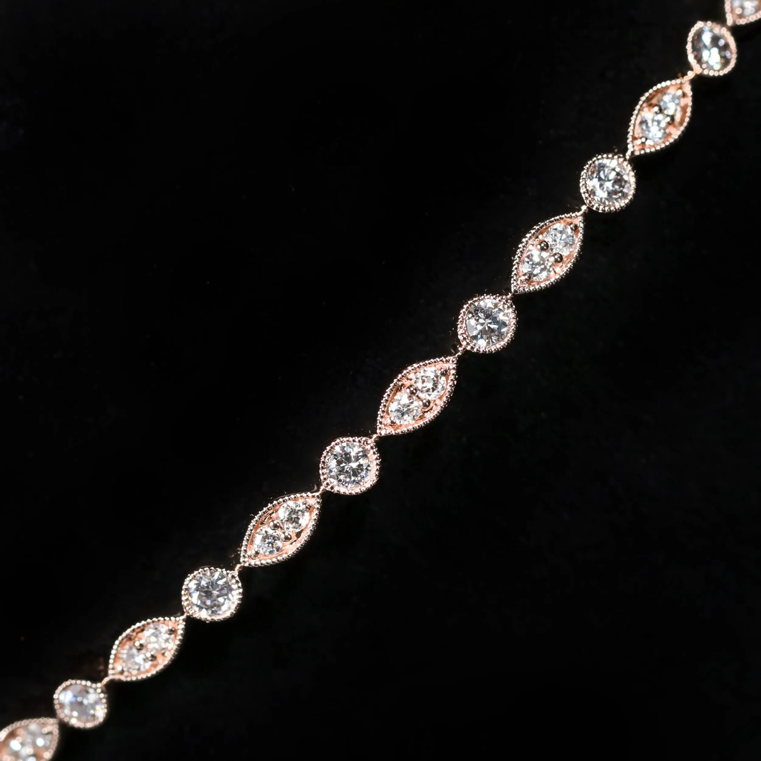 14K Rose Gold 0.80 Carat Diamond Bangle Bracelet