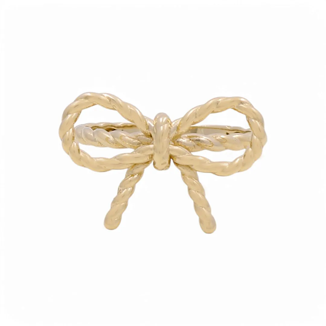 14K Yellow Gold Twist Ribbon Women's Ring / Size: 7.5 / Weight: 2.3 GR / DPWR4RB