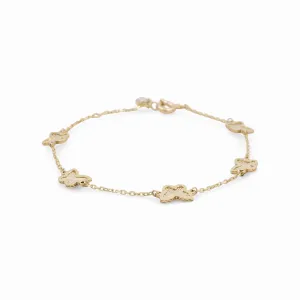 14K Yellow Gold Women's Bracelet with Butterfly / Size: 7” / Weight: 3.6 GR / DPWB4BF