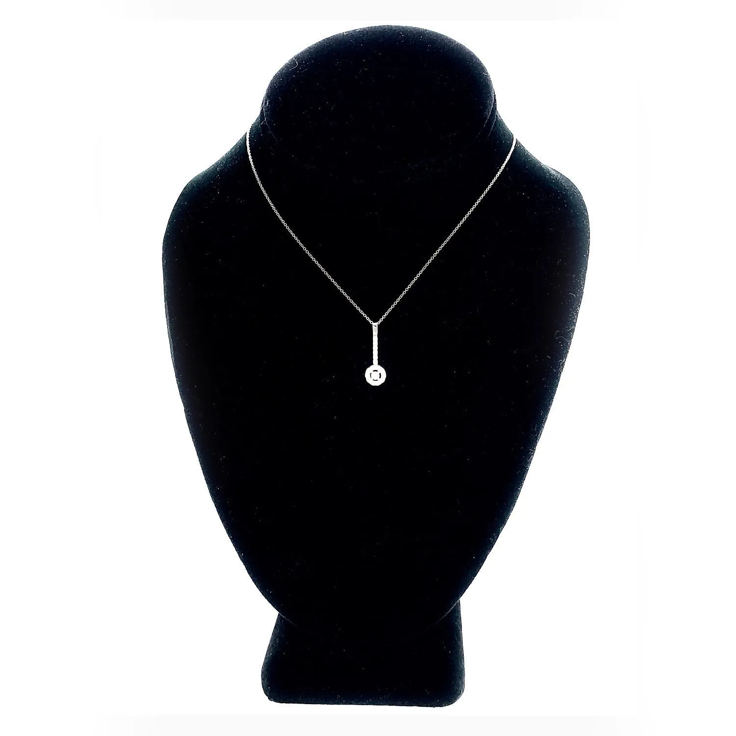 18K White Gold 0.35ctw Diamond Floating Halo Pendant Necklace