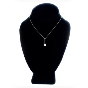 18K White Gold 0.35ctw Diamond Floating Halo Pendant Necklace