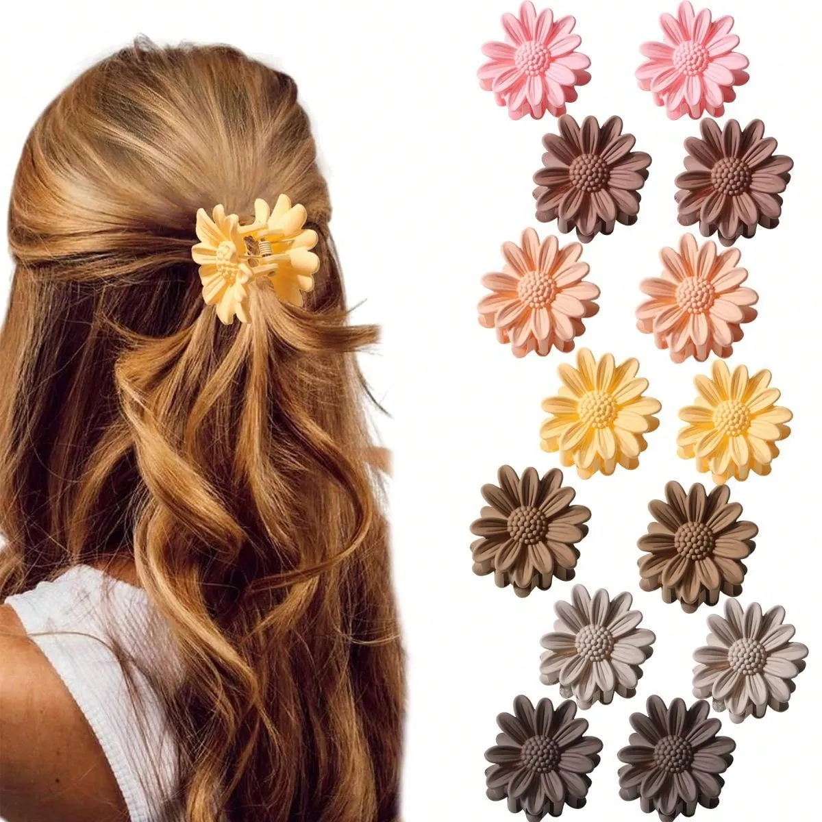 1pc Mini Daisy Hair Clip Candy-Colored Fresh Sweet Lovely Hairpin Clamps Hair Accessories