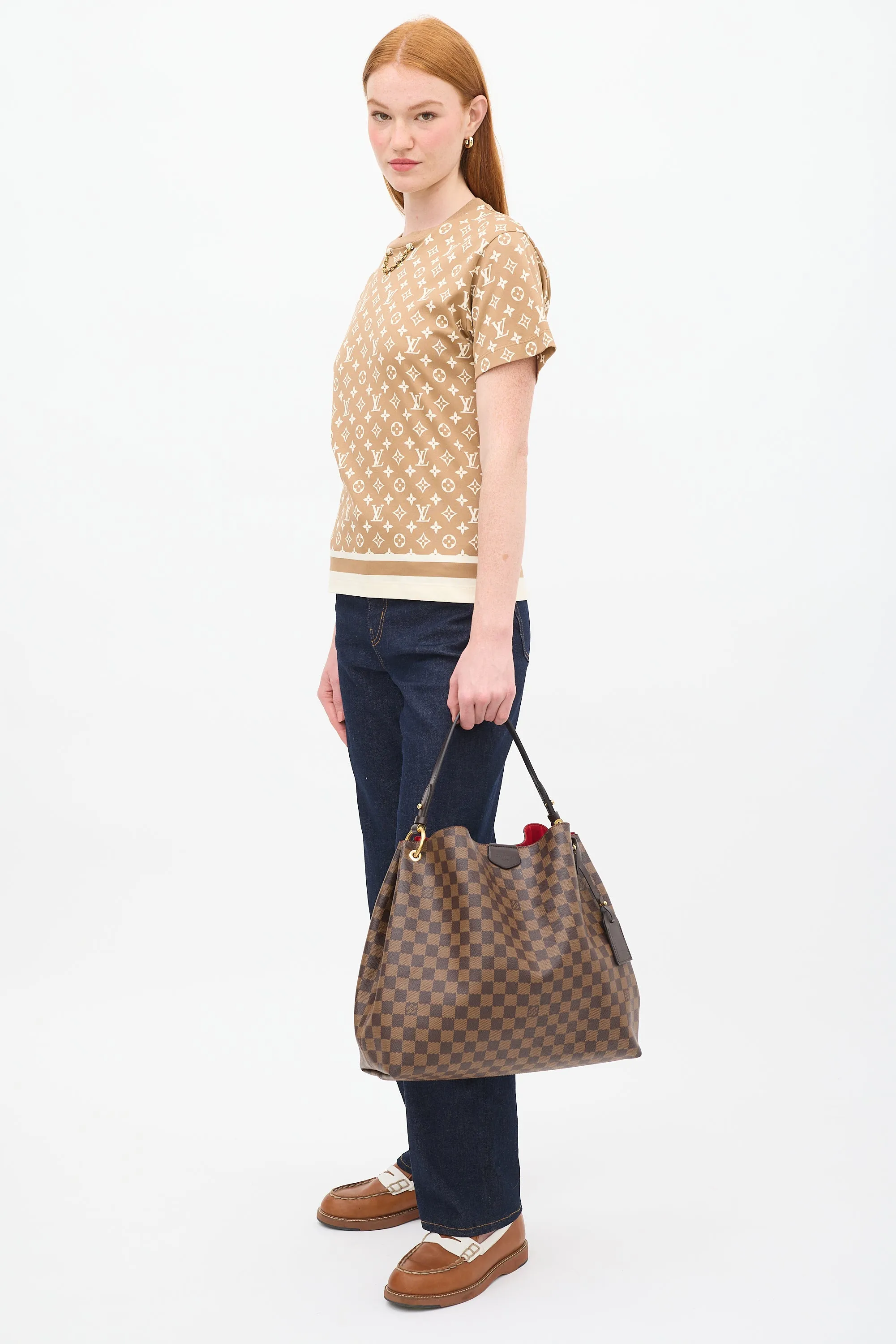 2018 Brown Damier Ebene Graceful Shoulder Bag