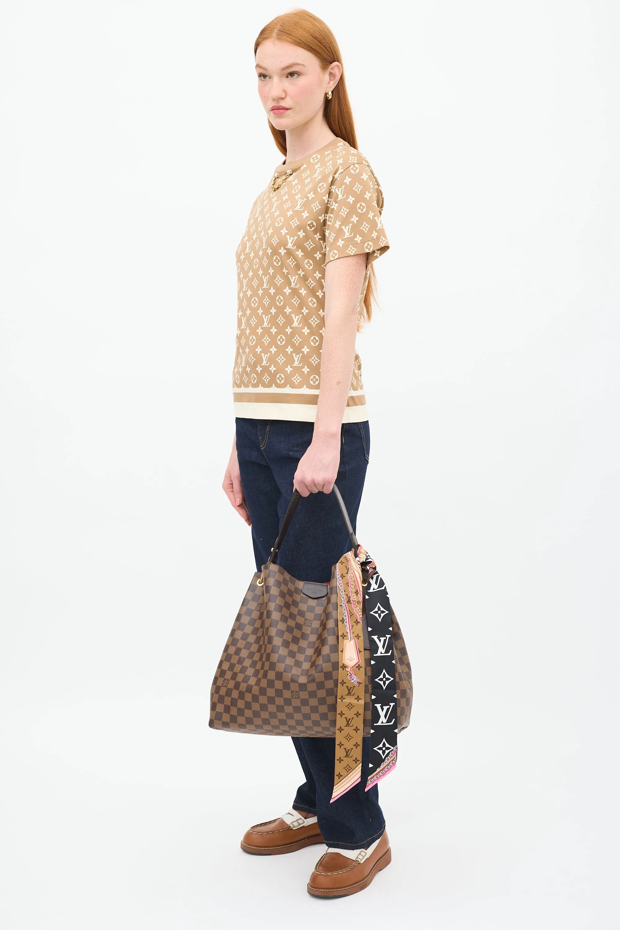 2018 Brown Damier Ebene Graceful Shoulder Bag