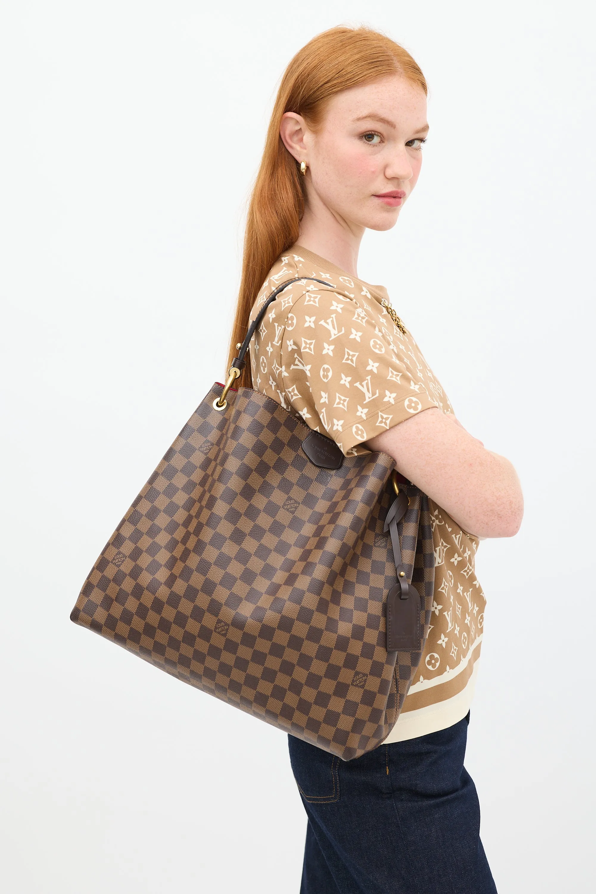 2018 Brown Damier Ebene Graceful Shoulder Bag