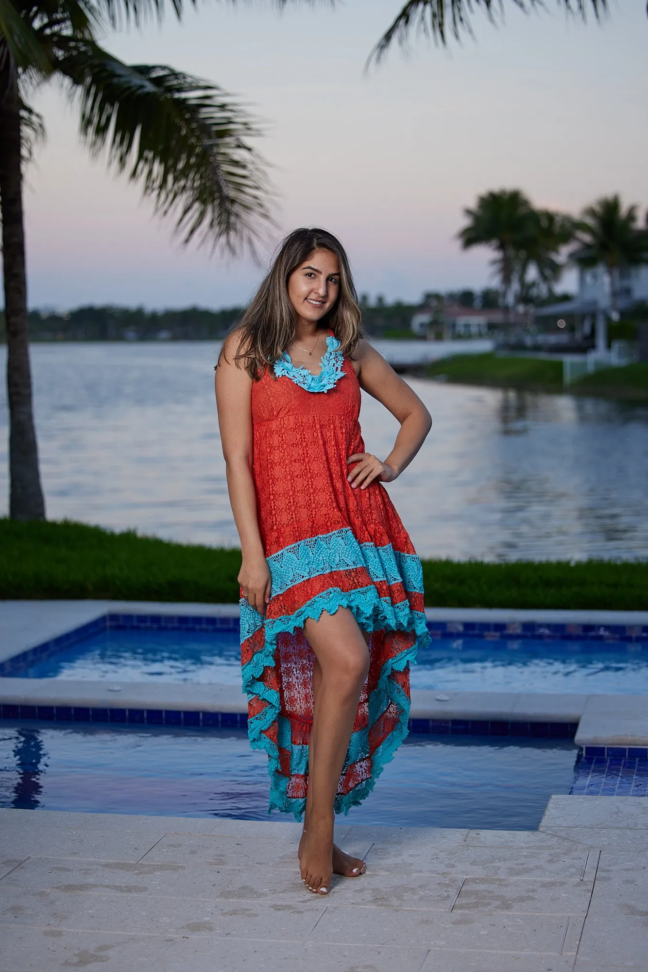 22-19 Venice, high low dress NEW ARRIVA