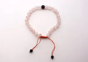 Adjustable Rose Quartz Men's Wrist Mala With Amethyst