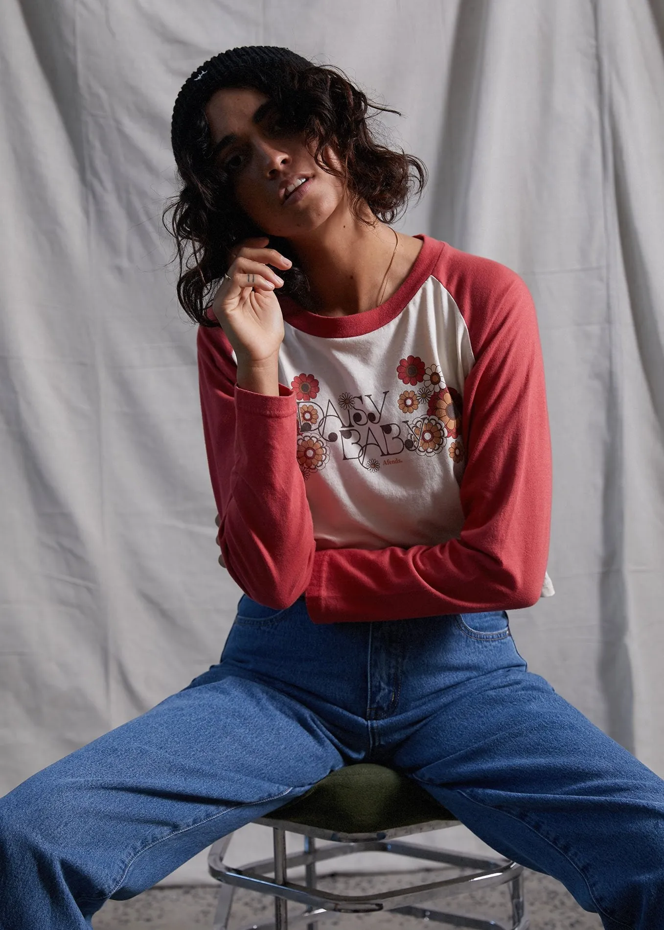 Afends Womens Daisy Baby - Raglan Long Sleeve Tee