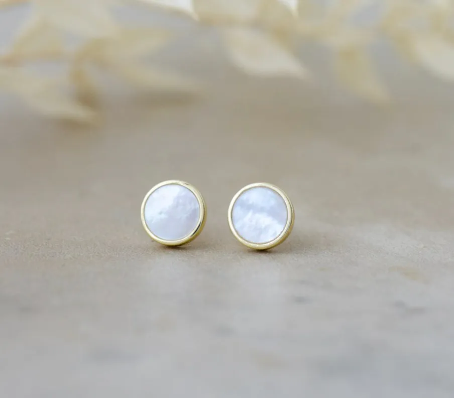 Alluring Stud - Mother of Pearl/Gold Plate