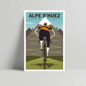 Alpe d’Huez- Cycling Art print - Michael Valenti