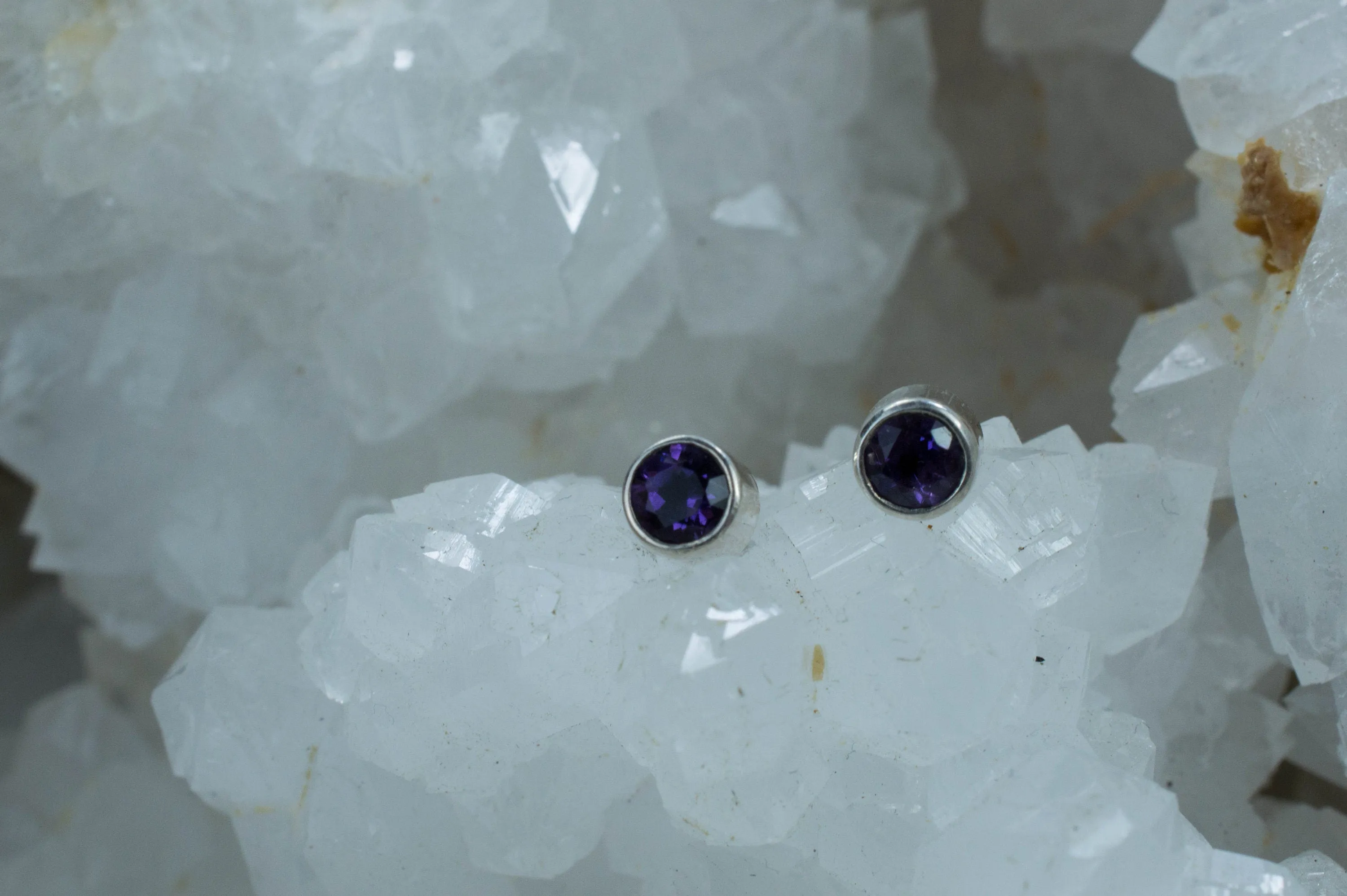 Amethyst Earrings, Genuine Untreated Brazil Amethyst