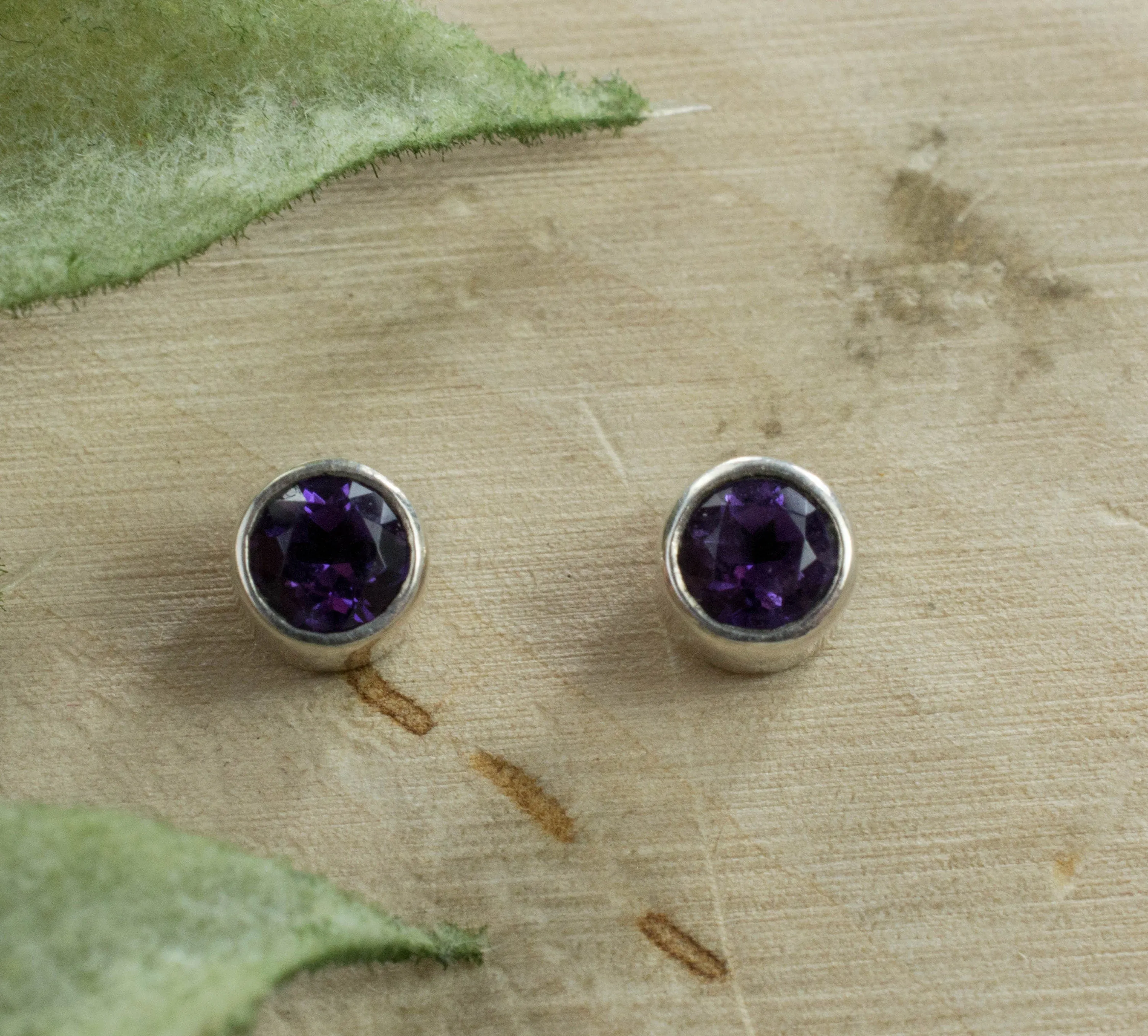 Amethyst Earrings, Genuine Untreated Brazil Amethyst