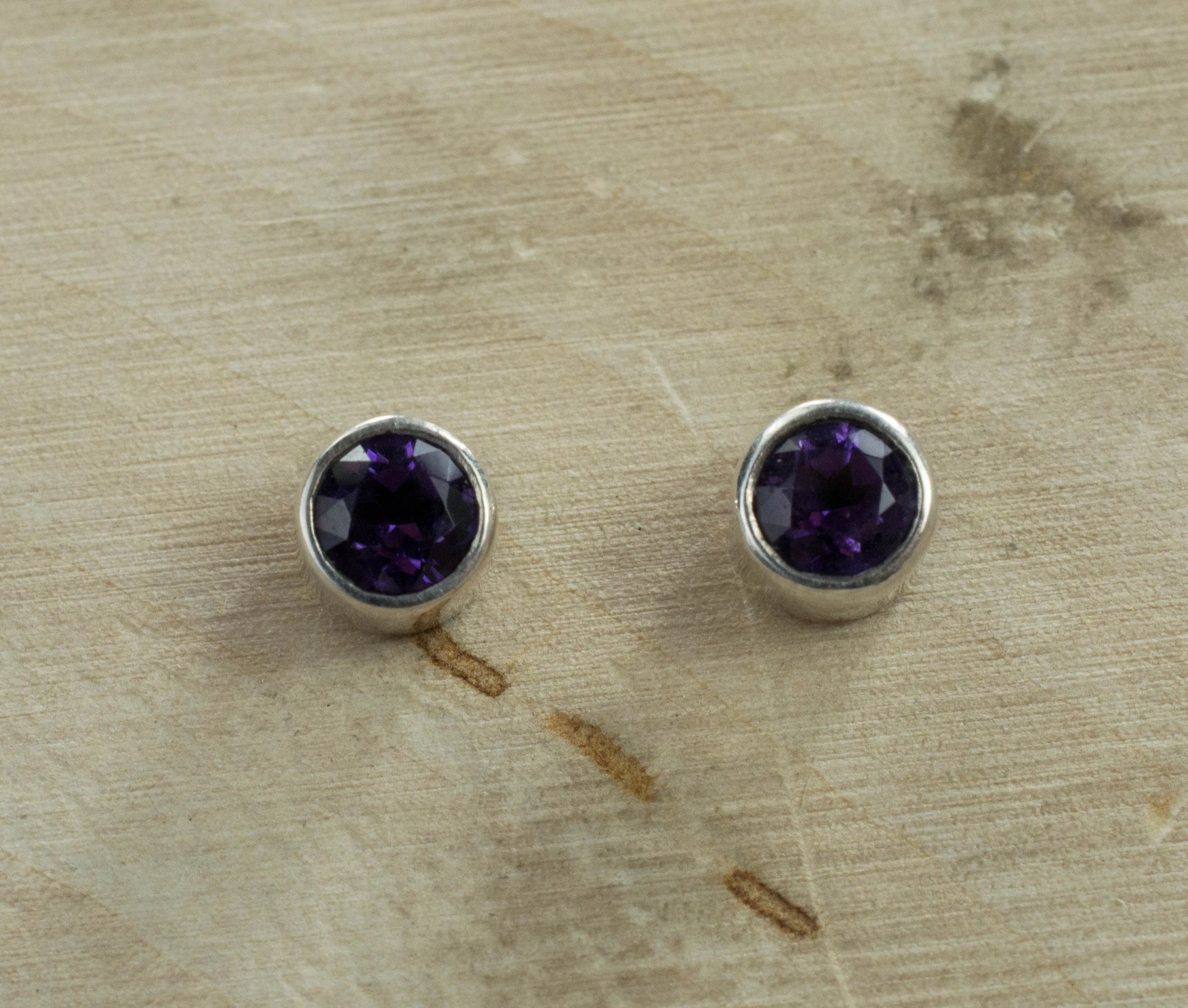 Amethyst Earrings, Genuine Untreated Brazil Amethyst