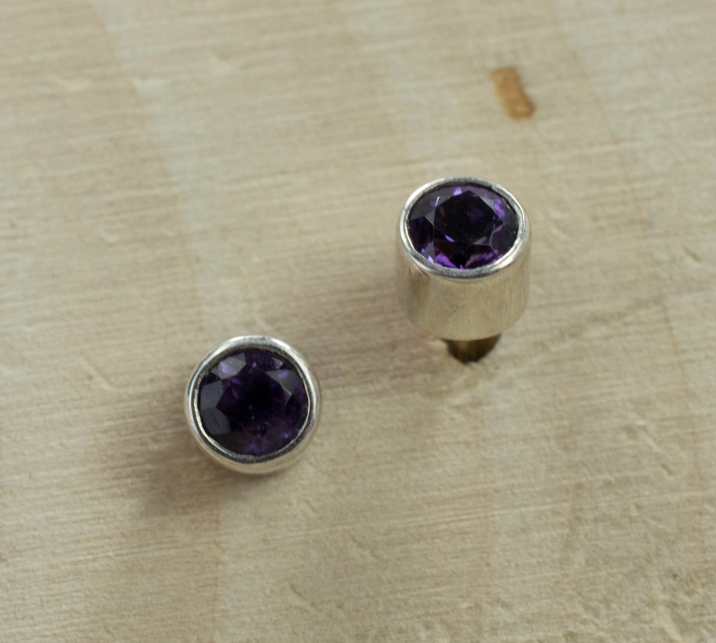 Amethyst Earrings, Genuine Untreated Brazil Amethyst