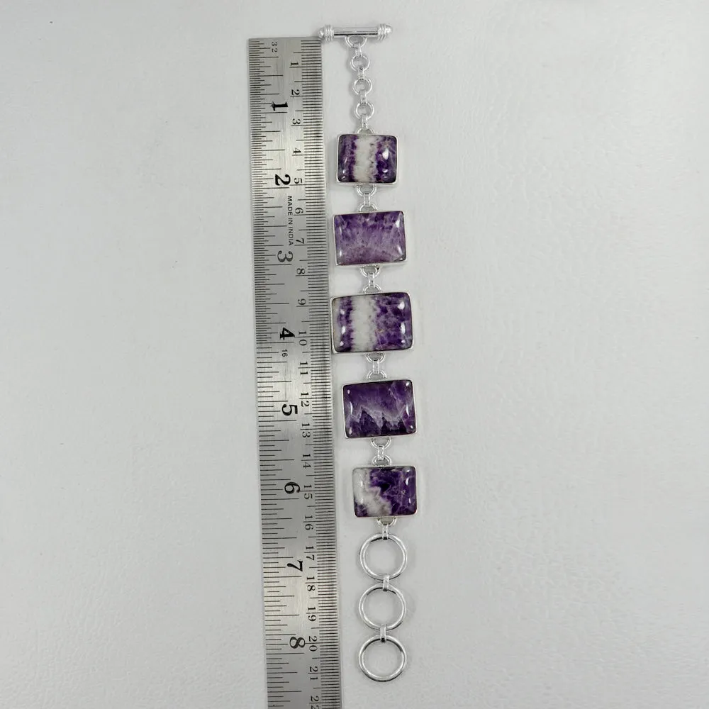 Amethyst Lace Gemstone Silver Bracelet