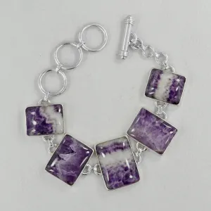 Amethyst Lace Gemstone Silver Bracelet