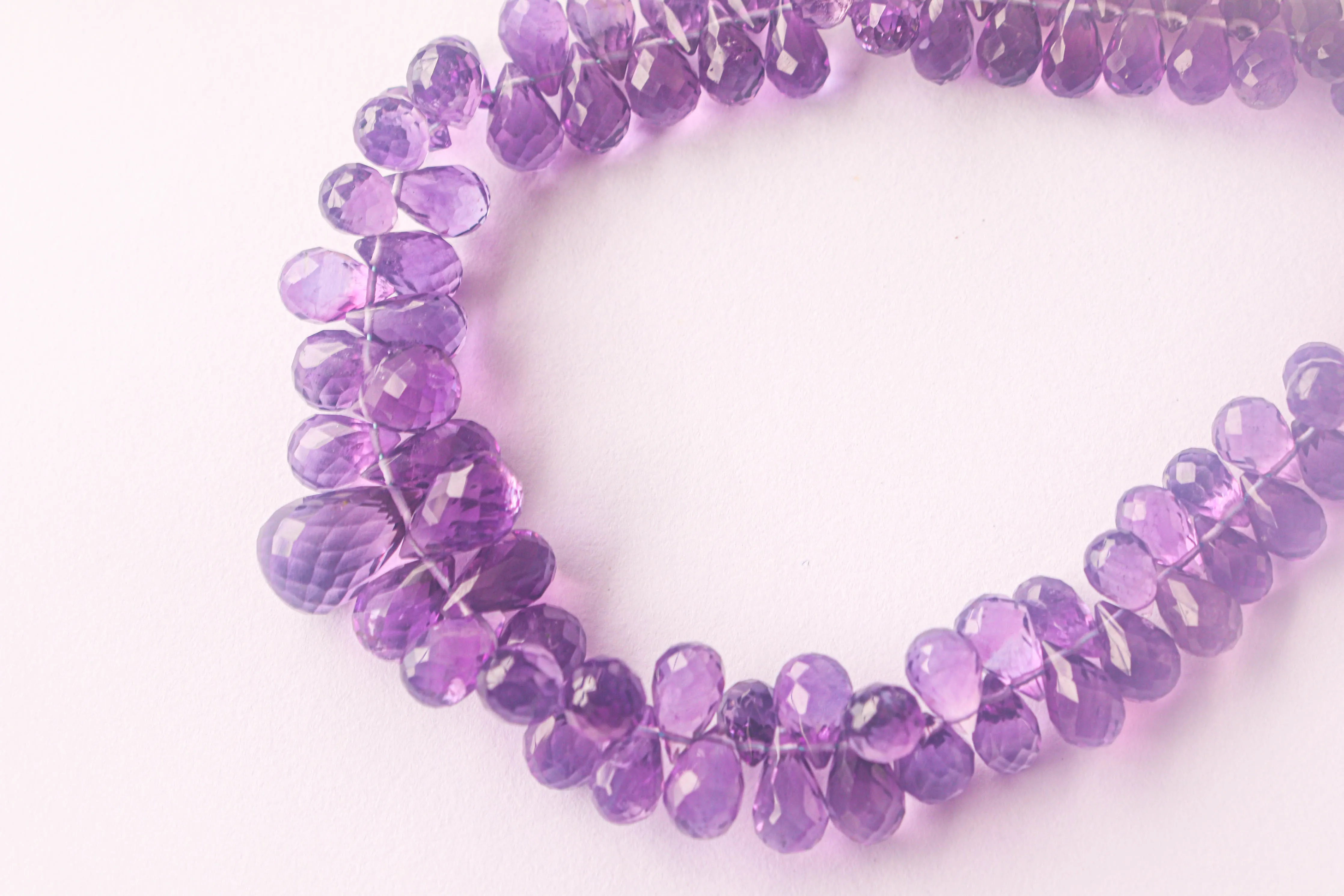 Amethyst Micro Faceted Drops | 3x6mm - 6x10mm | 90 Pieces