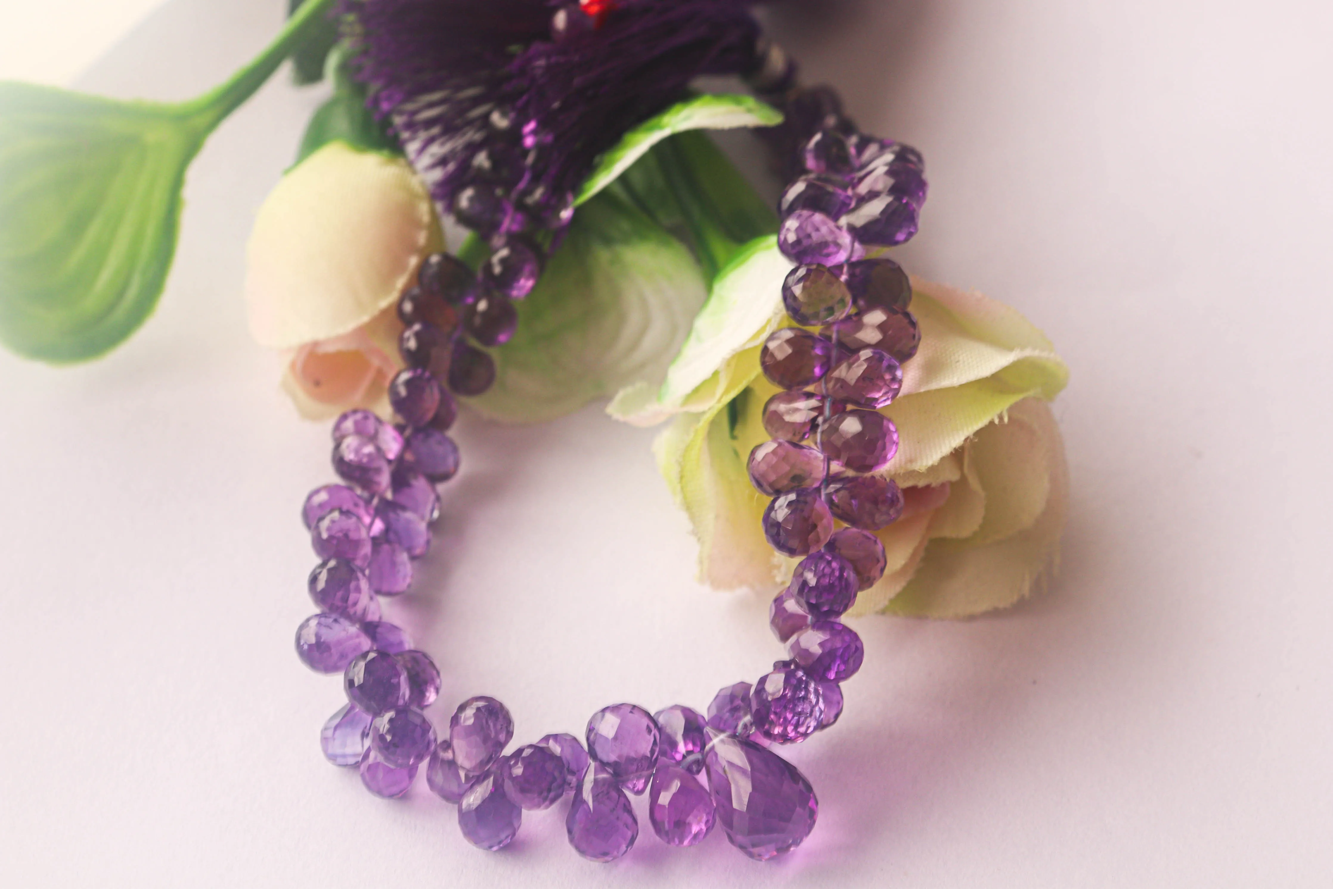 Amethyst Micro Faceted Drops | 3x6mm - 6x10mm | 90 Pieces