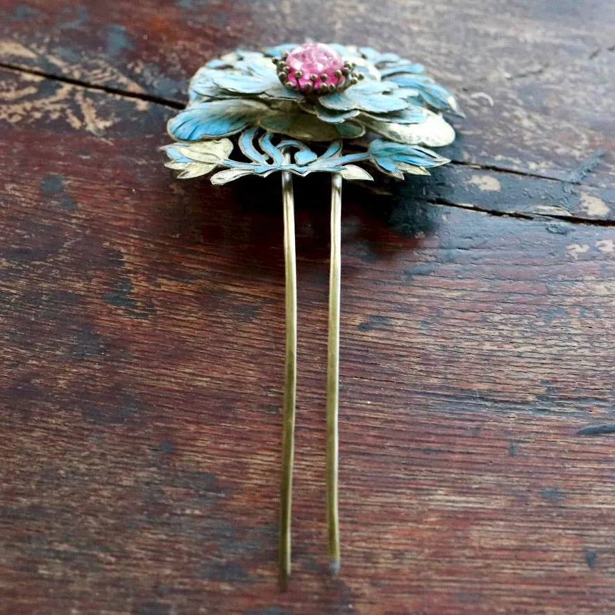 Antique Tian-Tsui (點翠) Hair Pin - Large
