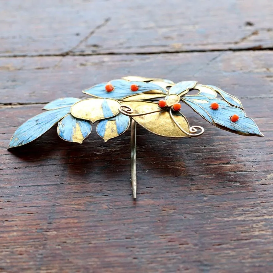 Antique Tian-Tsui (點翠) Hair Pin - Small