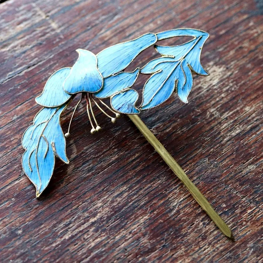 Antique Tian-Tsui (點翠) Hair Pin - Small