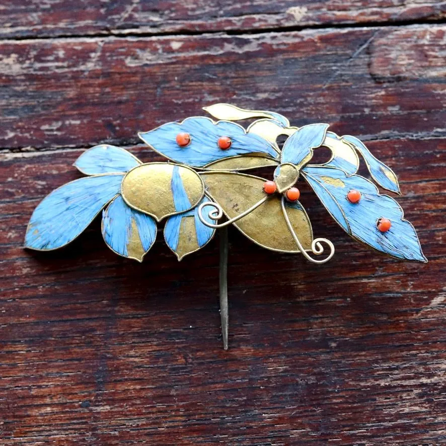 Antique Tian-Tsui (點翠) Hair Pin - Small