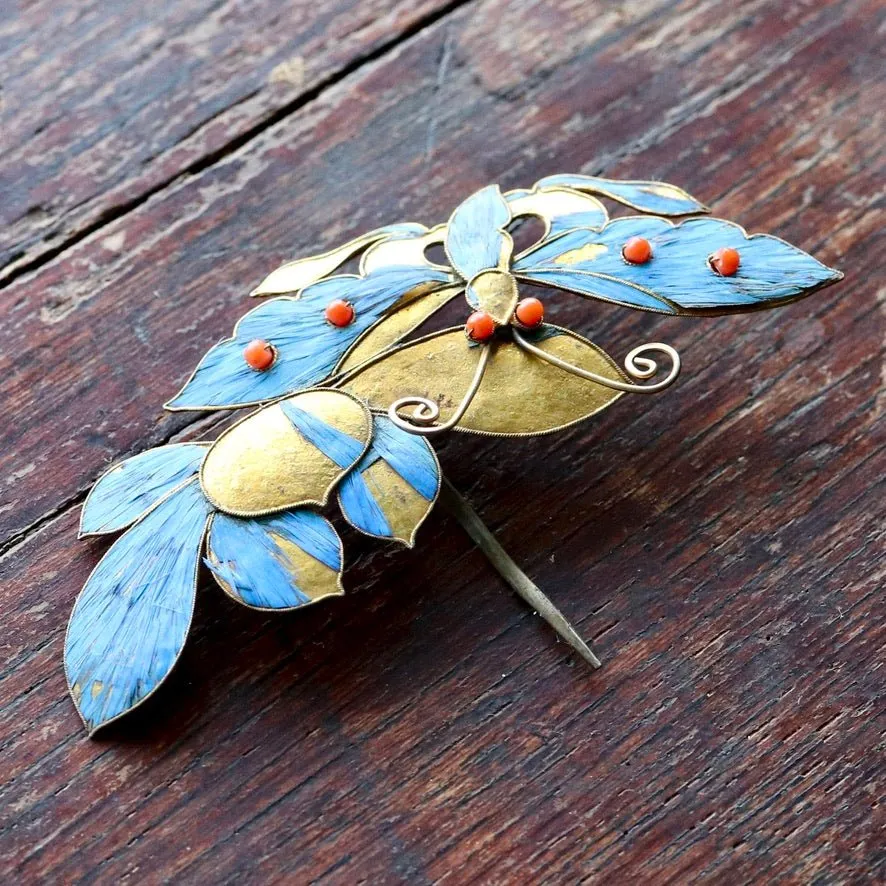 Antique Tian-Tsui (點翠) Hair Pin - Small