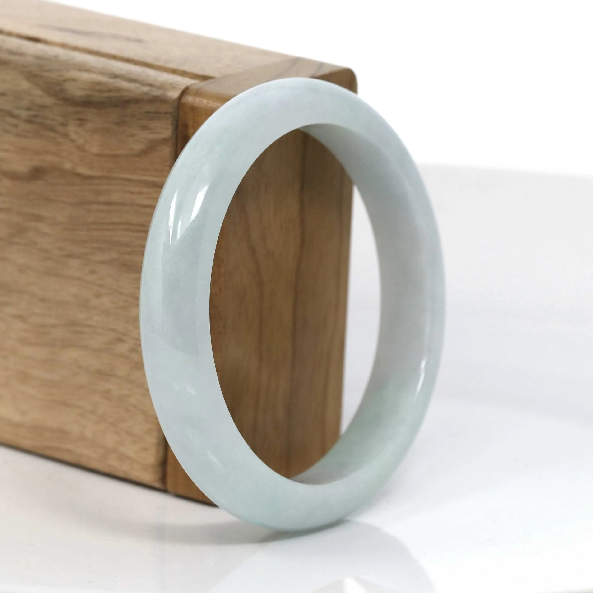 Baikalla™ "Classic Bangle" Genuine Burmese Green Jadeite Jade Bangle Bracelet (55.94 mm) #948