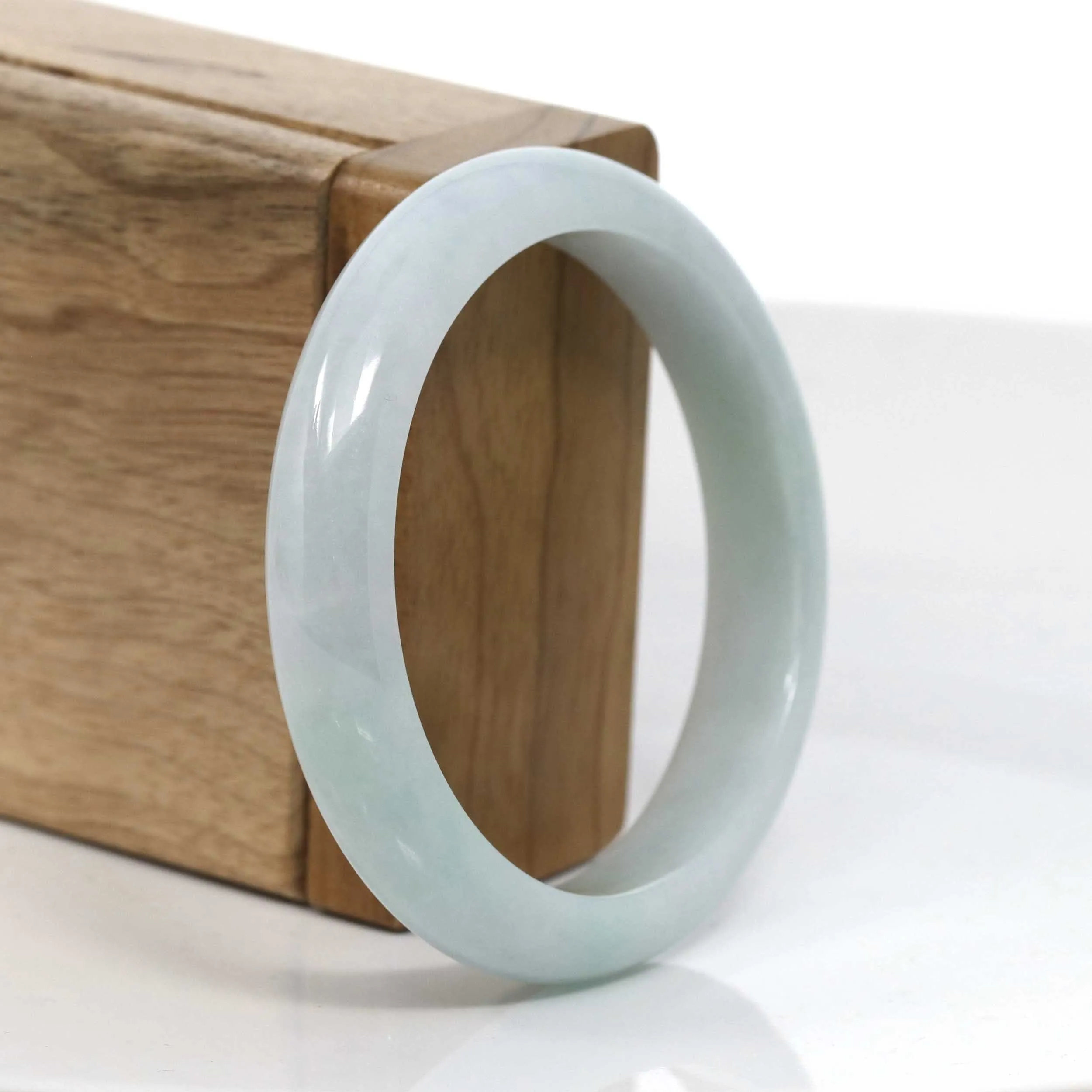 Baikalla™ "Classic Bangle" Genuine Burmese Green Jadeite Jade Bangle Bracelet (55.94 mm) #948