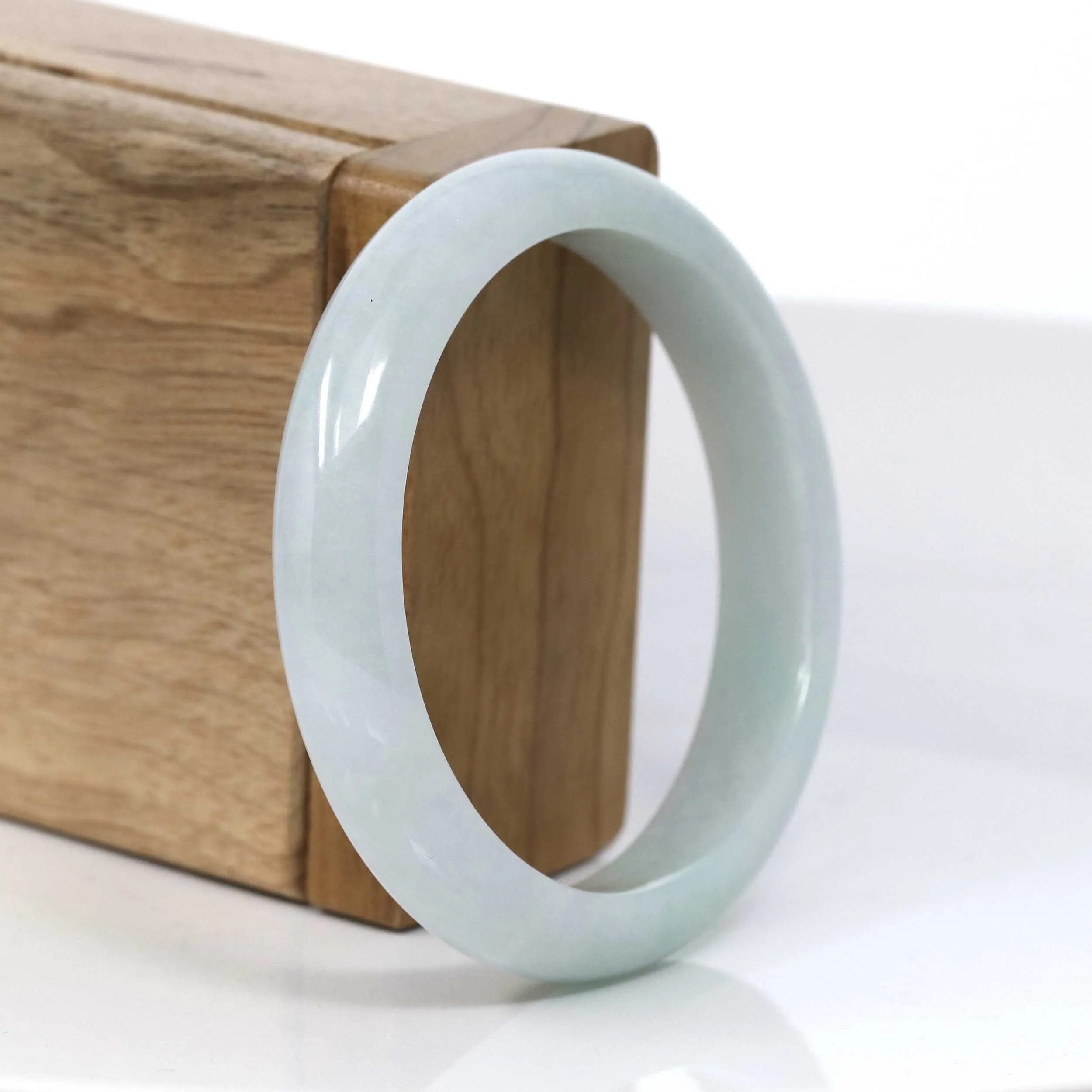 Baikalla™ "Classic Bangle" Genuine Burmese Green Jadeite Jade Bangle Bracelet (55.94 mm) #948