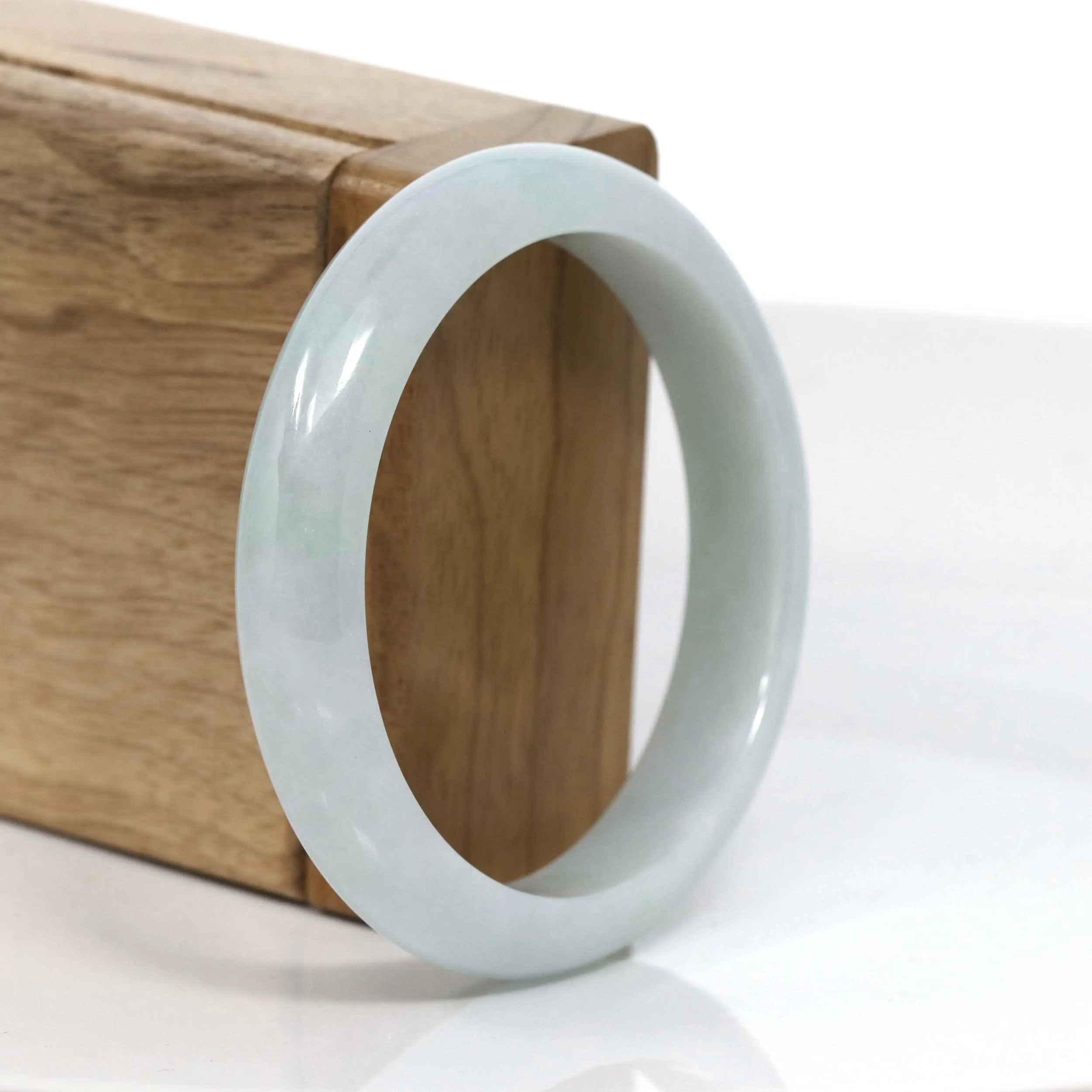 Baikalla™ "Classic Bangle" Genuine Burmese Green Jadeite Jade Bangle Bracelet (55.94 mm) #948