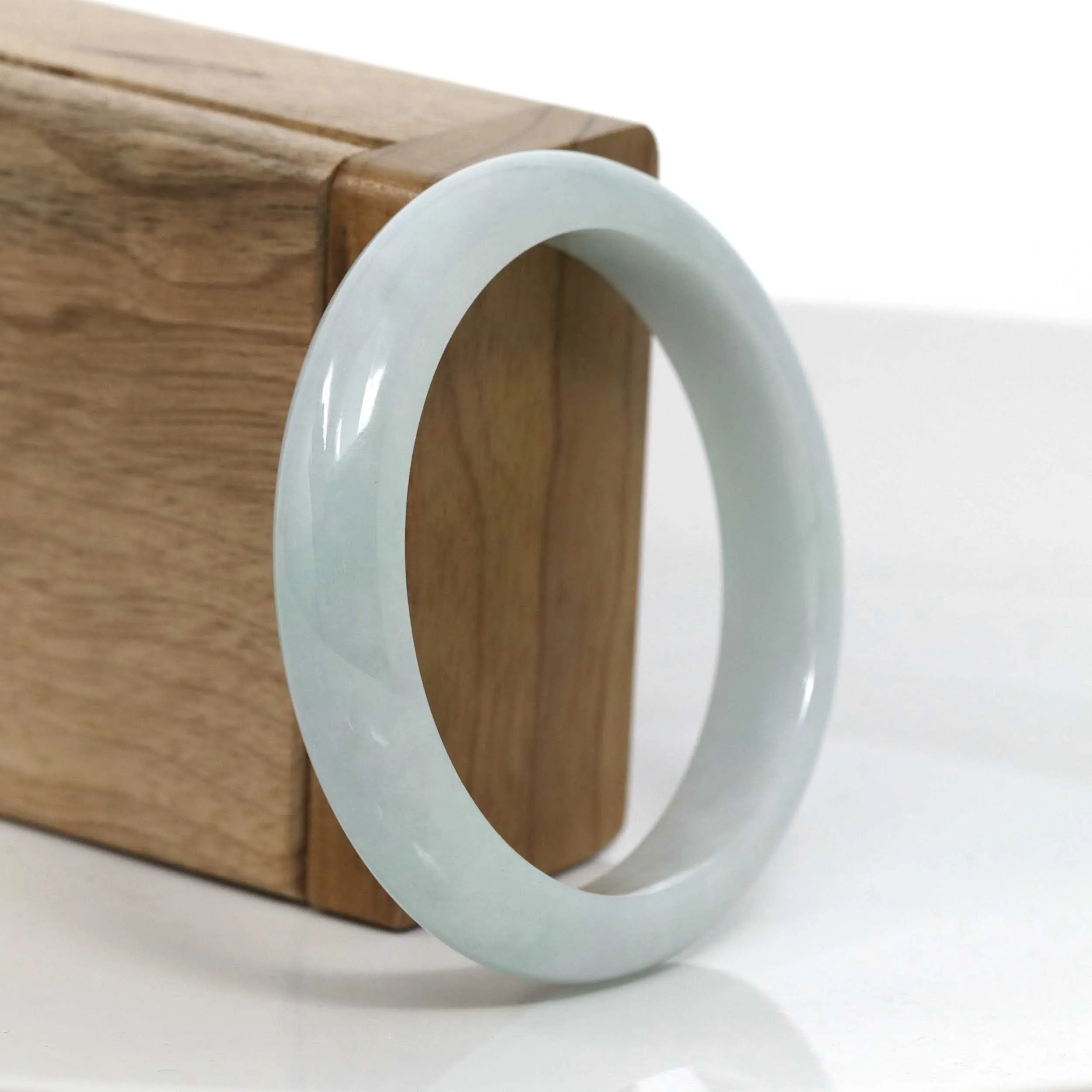 Baikalla™ "Classic Bangle" Genuine Burmese Green Jadeite Jade Bangle Bracelet (55.94 mm) #948
