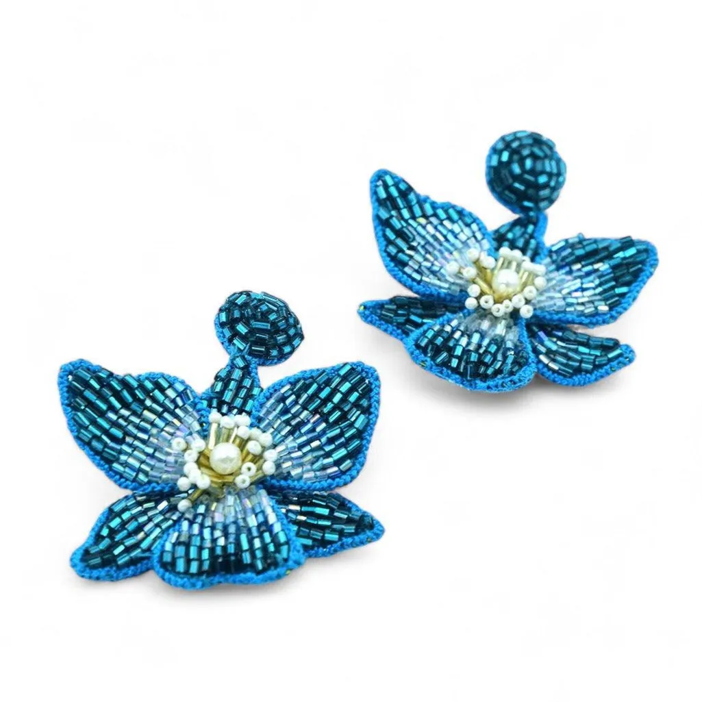 Blossom Earrings - Blue