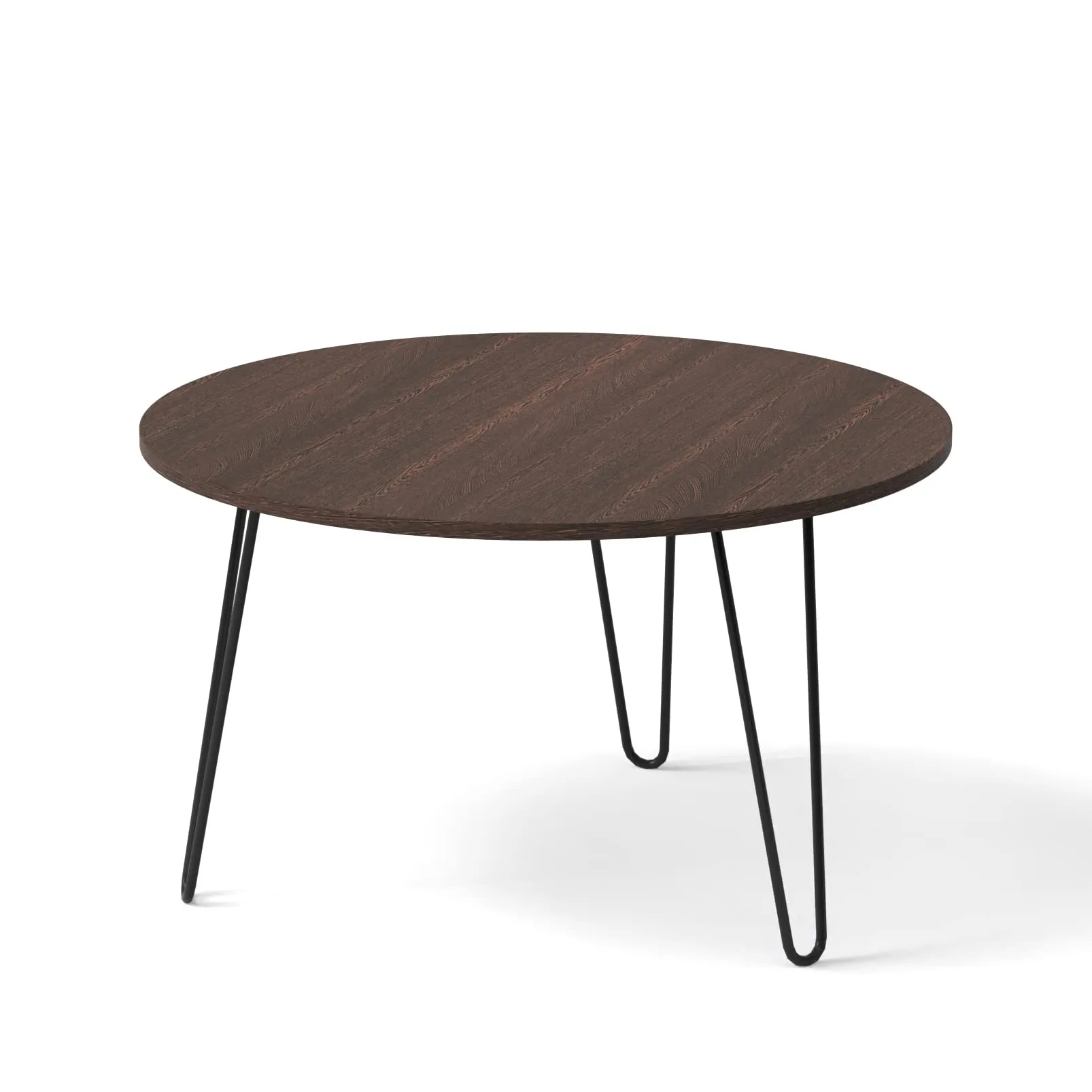 BLUEWUD Mayrite Round Engineered Wood Coffee Center Sofa Tea/Teapoy Console Table with Hairpin Leg for Sofa Set Living Room Home Hall (Wenge)