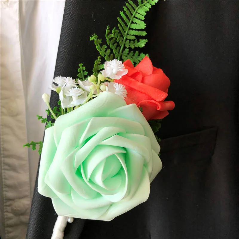 Boutonniere Corsage in Mint for Homecoming Prom Boutineer