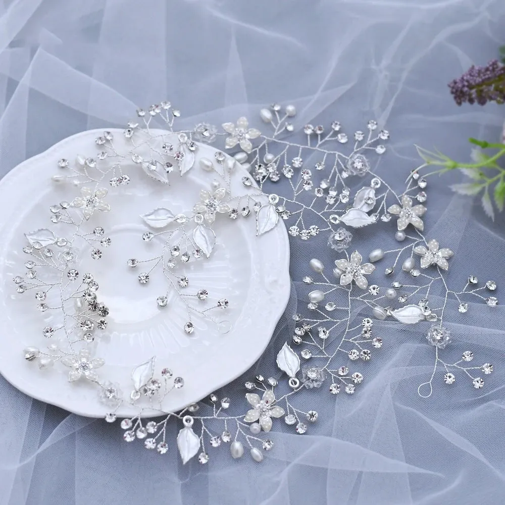 Bridal Handmade Vine Hair Ornament Pearl Wedding Headwear Bride Exquisite Accessories