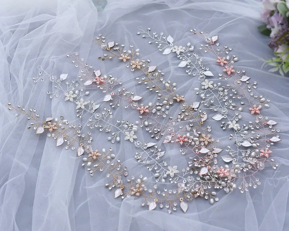Bridal Handmade Vine Hair Ornament Pearl Wedding Headwear Bride Exquisite Accessories