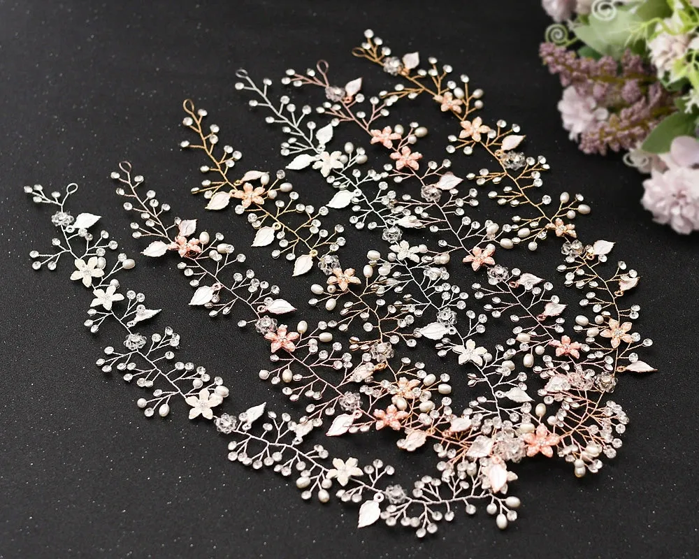 Bridal Handmade Vine Hair Ornament Pearl Wedding Headwear Bride Exquisite Accessories