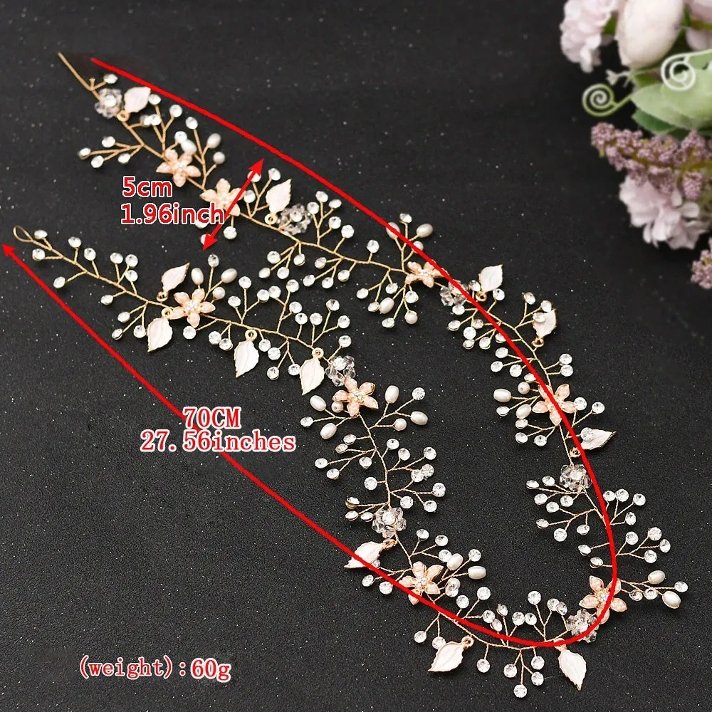 Bridal Handmade Vine Hair Ornament Pearl Wedding Headwear Bride Exquisite Accessories