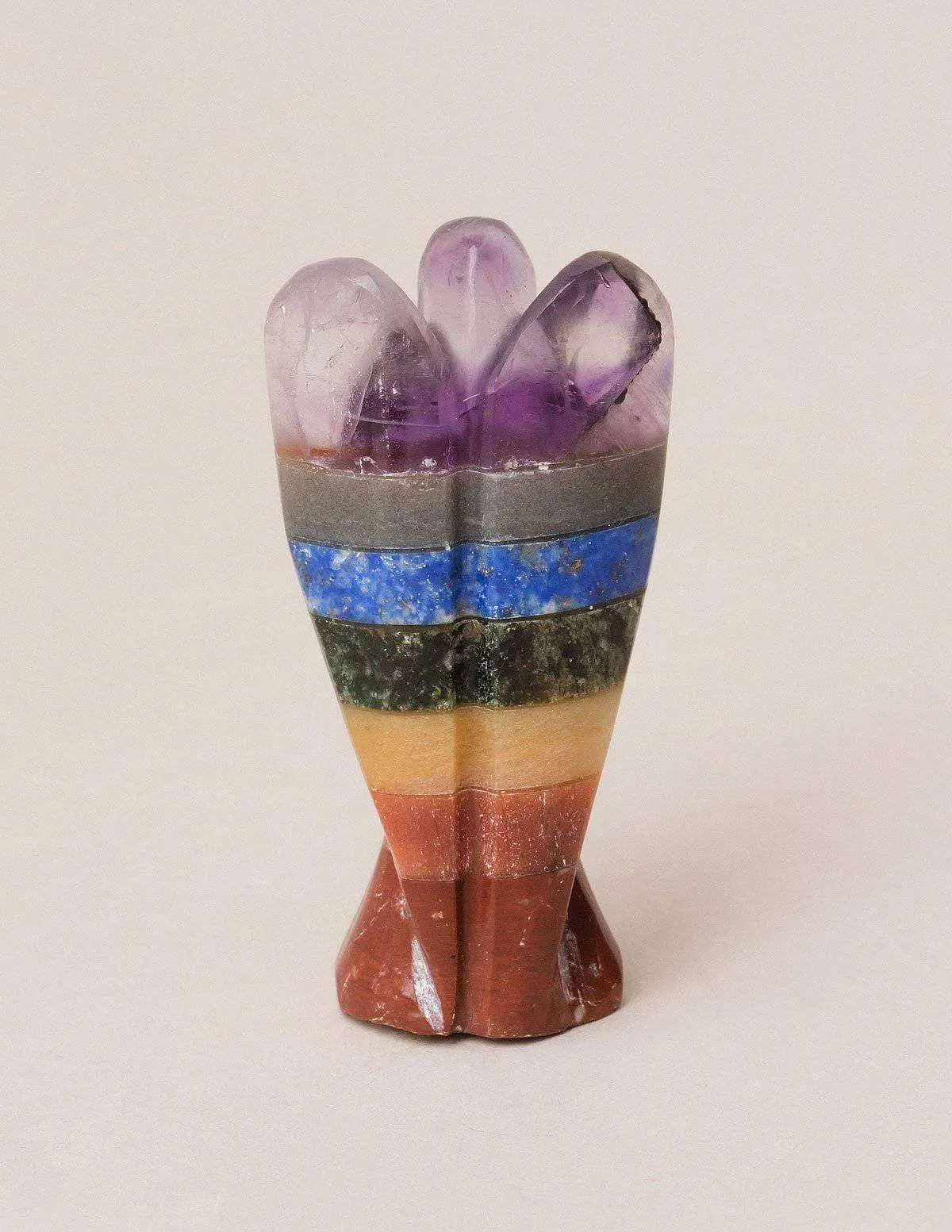 Carved 7 Chakra Gemstone Angel - As-Is-Clearance