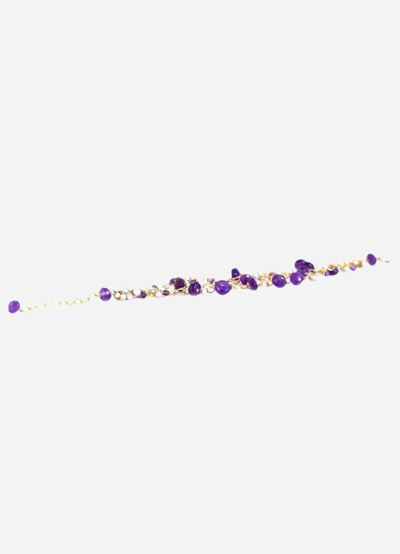 Chainy Amethyst and Pearl Delicate Bracelet
