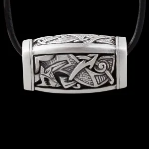 Colgante de cuentas vikingas de plata hecho a mano