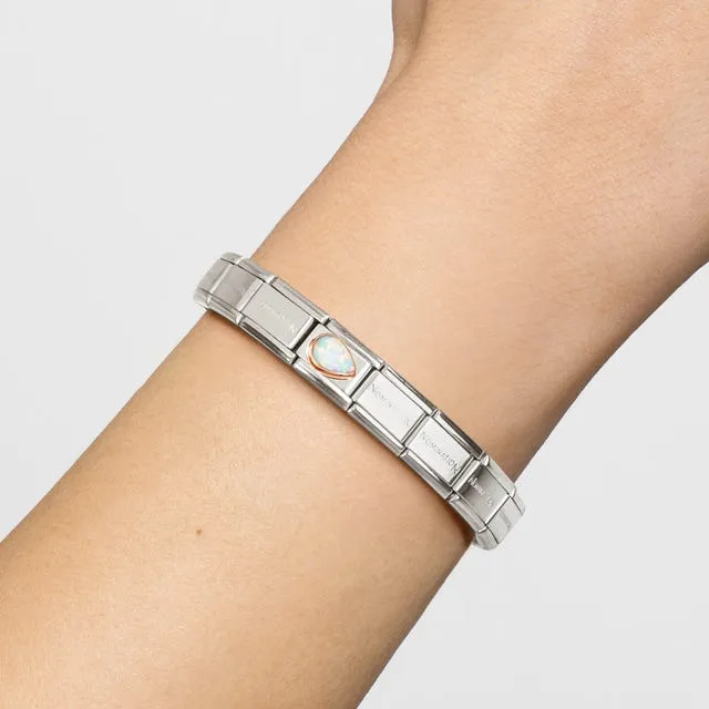 Composable Classic Right Drop White Opal Link - Rose Gold - 430514/07