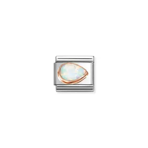 Composable Classic Right Drop White Opal Link - Rose Gold - 430514/07