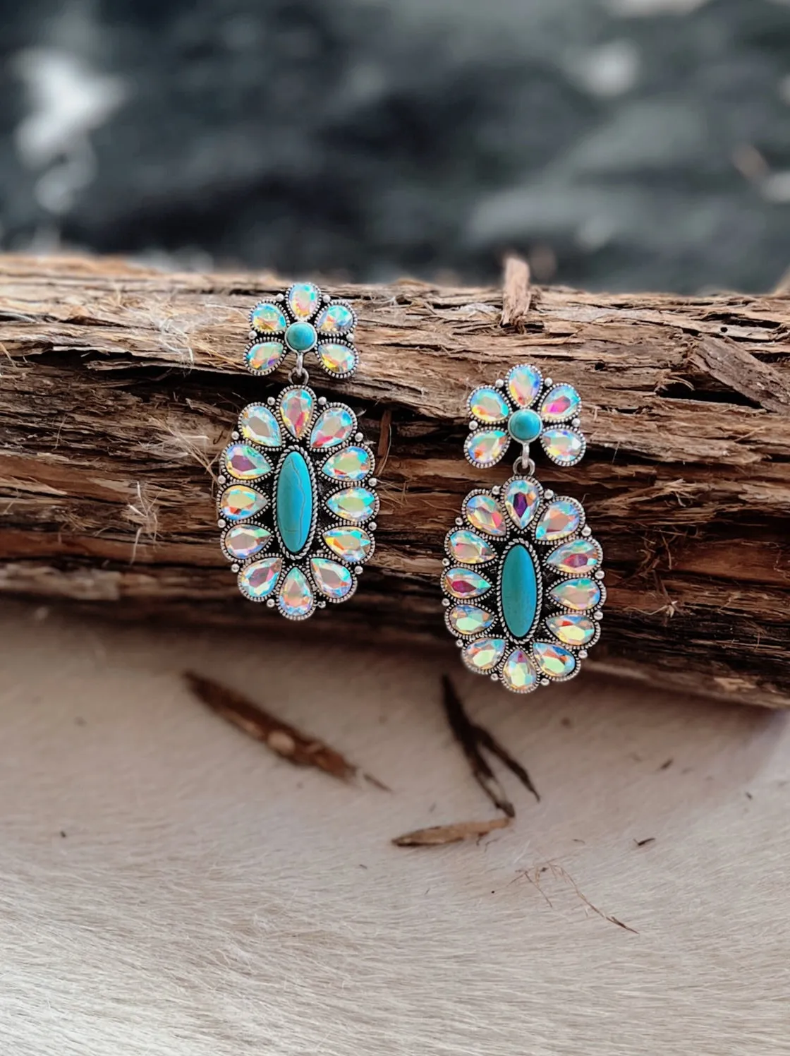 Crown Iridescent Jewel of the Rodeo Earrings-2 Iridescent Designs