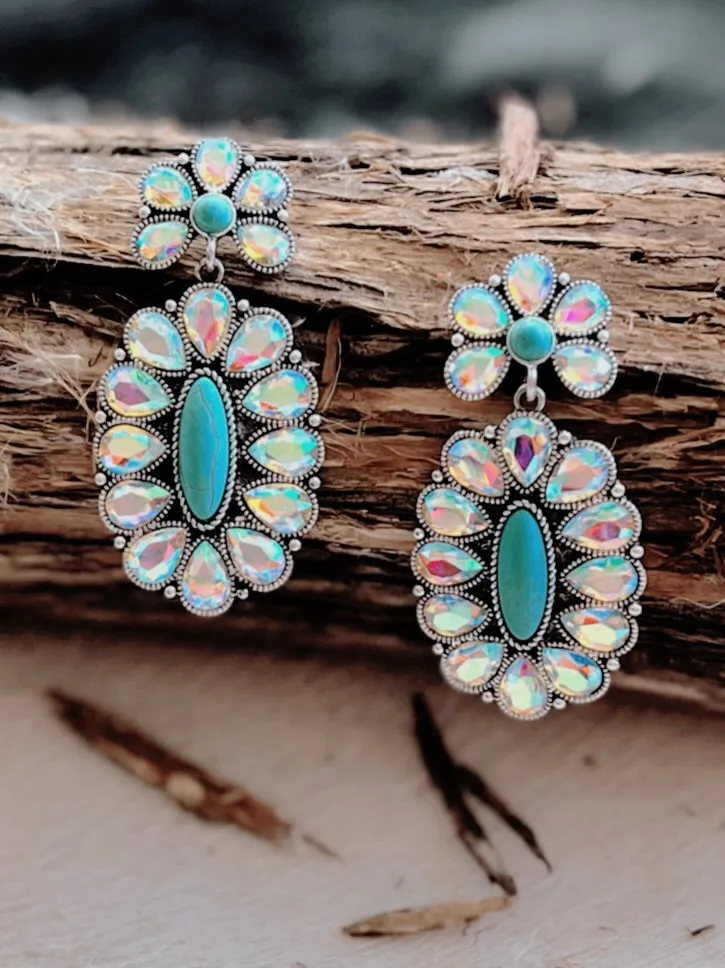 Crown Iridescent Jewel of the Rodeo Earrings-2 Iridescent Designs