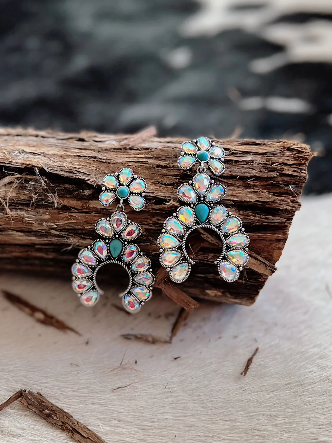 Crown Iridescent Jewel of the Rodeo Earrings-2 Iridescent Designs