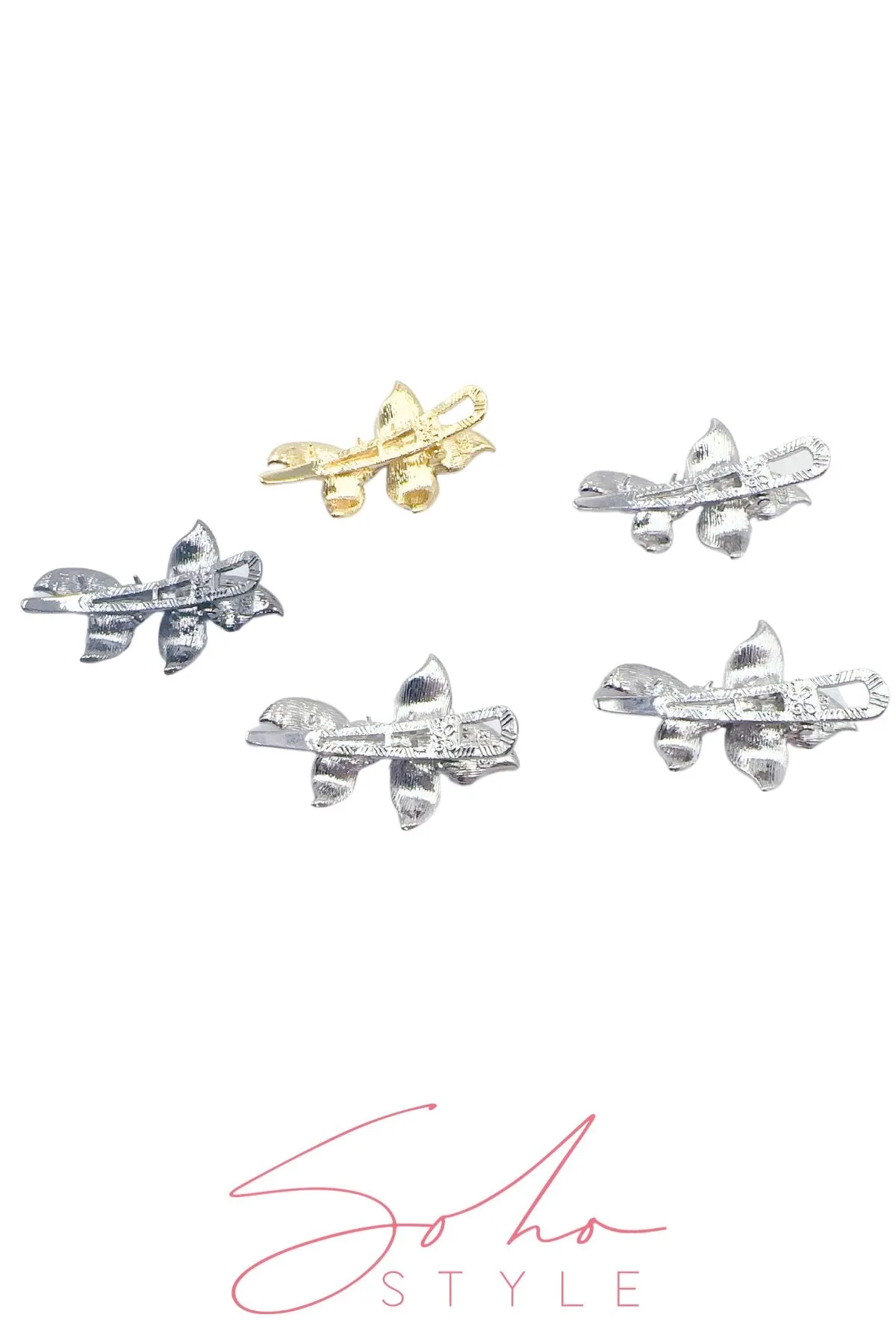Crystal Flower Alligator Metal Hair Clip